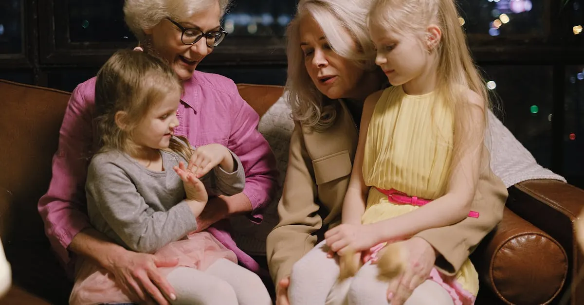 A multi-generational family sitting together, the way Virginia Dental Club is designed to serve